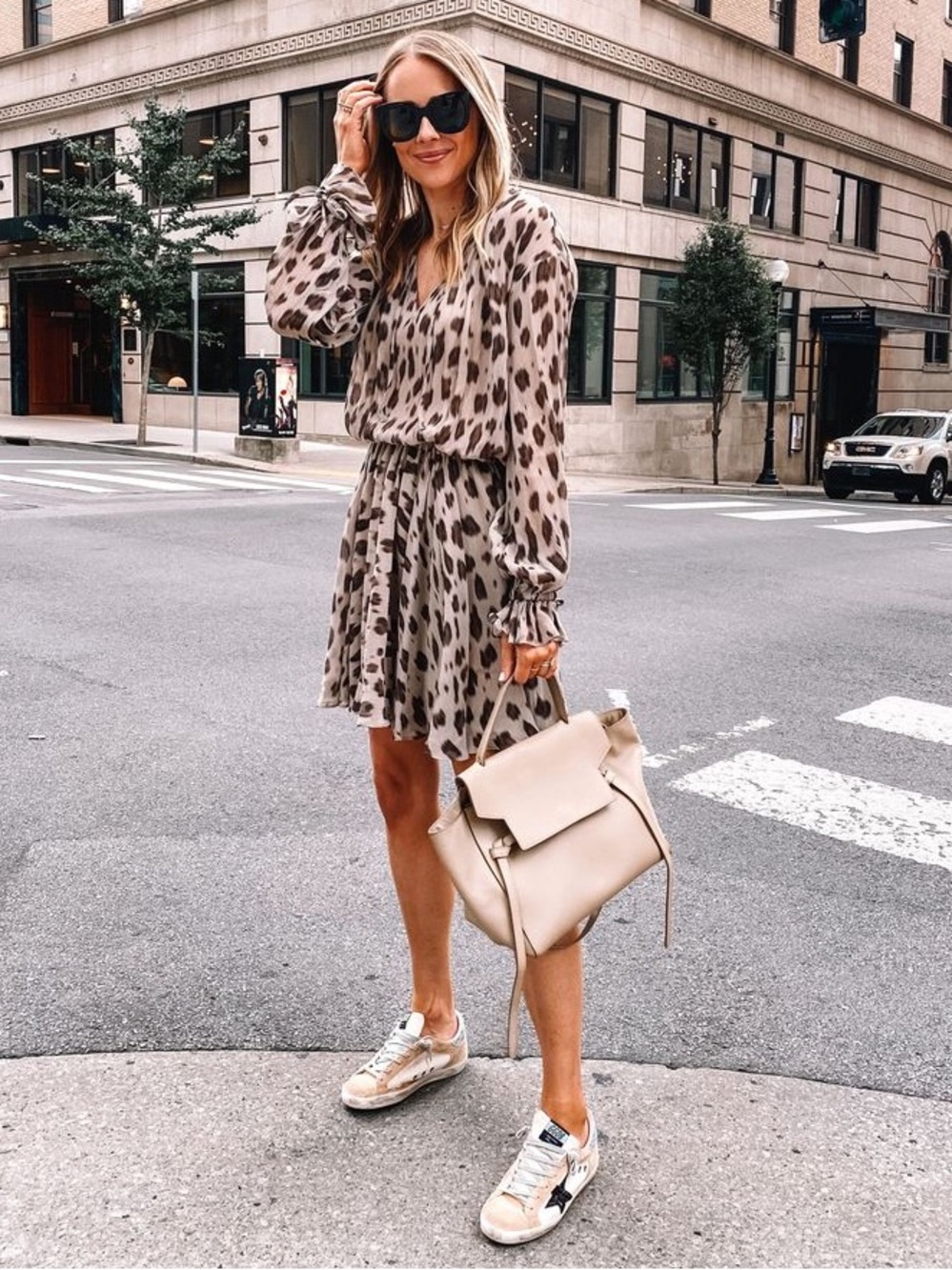 ANINE BING $399 • 19” PTP • Elliana Leopard Silk Dress